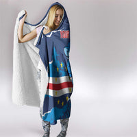 Custom Cape Verde Football Hooded Blanket Go Blue Sharks - Mascot Version