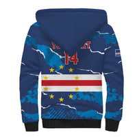 Custom Cape Verde Football Sherpa Hoodie Go Blue Sharks - Mascot Version - Wonder Print Shop
