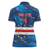 Custom Cape Verde Football Women Polo Shirt Go Blue Sharks - Mascot Version - Wonder Print Shop