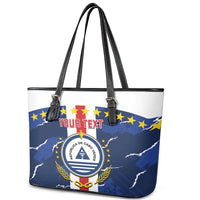 Custom Cape Verde Football Leather Tote Bag Go Blue Sharks - Sporty Version - Wonder Print Shop
