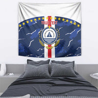 Custom Cape Verde Football Tapestry Go Blue Sharks - Sporty Version - Wonder Print Shop