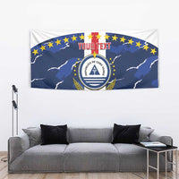 Custom Cape Verde Football Tapestry Go Blue Sharks - Sporty Version - Wonder Print Shop