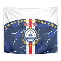 Custom Cape Verde Football Tapestry Go Blue Sharks - Sporty Version - Wonder Print Shop