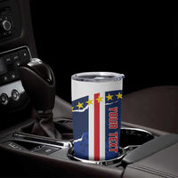 Custom Cape Verde Football Tumbler Cup Go Blue Sharks - Sporty Version - Wonder Print Shop