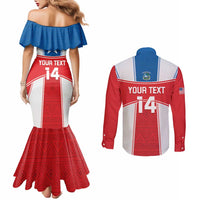 Custom Liberia Football Couples Matching Mermaid Dress and Long Sleeve Button Shirt Go Lone Stars - Sporty Style