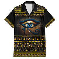 Ancient Egypt Eye Of Ra Family Matching Off The Shoulder Long Sleeve Dress and Hawaiian Shirt Sun To The Egyptians - Wonder Print Shop