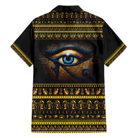 Ancient Egypt Eye Of Ra Family Matching Off The Shoulder Long Sleeve Dress and Hawaiian Shirt Sun To The Egyptians - Wonder Print Shop