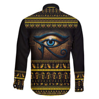 Ancient Egypt Eye Of Ra Family Matching Off The Shoulder Long Sleeve Dress and Hawaiian Shirt Sun To The Egyptians - Wonder Print Shop