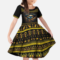 Ancient Egypt Eye Of Ra Family Matching Off Shoulder Maxi Dress and Hawaiian Shirt Sun To The Egyptians - Wonder Print Shop