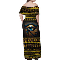 Ancient Egypt Eye Of Ra Family Matching Off Shoulder Maxi Dress and Hawaiian Shirt Sun To The Egyptians - Wonder Print Shop