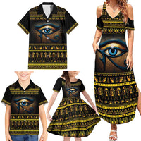 Ancient Egypt Eye Of Ra Family Matching Summer Maxi Dress and Hawaiian Shirt Sun To The Egyptians - Wonder Print Shop