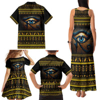 Ancient Egypt Eye Of Ra Family Matching Tank Maxi Dress and Hawaiian Shirt Sun To The Egyptians - Wonder Print Shop