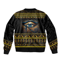 Ancient Egypt Eye Of Ra Sleeve Zip Bomber Jacket Sun To The Egyptians - Wonder Print Shop