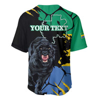 Personaliszd Gabon Baseball Jersey Gabonese Black Panther With Map - Wonder Print Shop