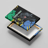 Personaliszd Gabon Canvas Wall Art Gabonese Black Panther With Map - Wonder Print Shop