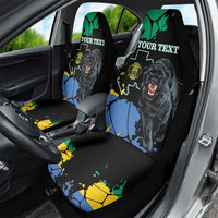 Personaliszd Gabon Car Seat Cover Gabonese Black Panther With Map - Wonder Print Shop