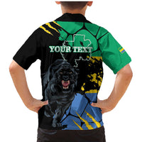 Personaliszd Gabon Family Matching Mermaid Dress and Hawaiian Shirt Gabonese Black Panther With Map - Wonder Print Shop