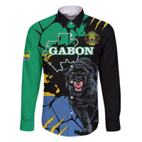 Personaliszd Gabon Family Matching Puletasi and Hawaiian Shirt Gabonese Black Panther With Map - Wonder Print Shop