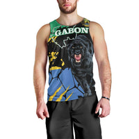 Personaliszd Gabon Men Tank Top Gabonese Black Panther With Map - Wonder Print Shop
