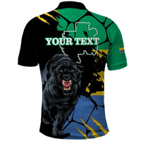 Personaliszd Gabon Polo Shirt Gabonese Black Panther With Map - Wonder Print Shop