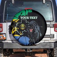 Personaliszd Gabon Spare Tire Cover Gabonese Black Panther With Map - Wonder Print Shop