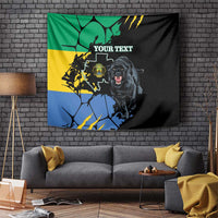 Personaliszd Gabon Tapestry Gabonese Black Panther With Map - Wonder Print Shop
