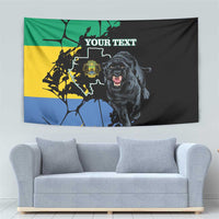 Personaliszd Gabon Tapestry Gabonese Black Panther With Map - Wonder Print Shop
