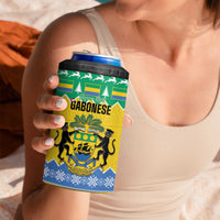 Gabon Christmas 4 in 1 Can Cooler Tumbler Joyeux Noel Coat Of Arms - Wonder Print Shop