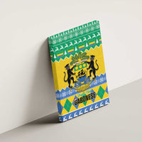 Gabon Christmas Canvas Wall Art Joyeux Noel Coat Of Arms - Wonder Print Shop