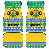 Gabon Christmas Car Mats Joyeux Noel Coat Of Arms - Wonder Print Shop