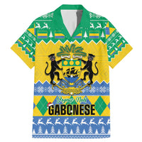 Gabon Christmas Family Matching Mermaid Dress and Hawaiian Shirt Joyeux Noel Coat Of Arms - Wonder Print Shop