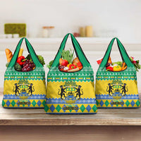 Gabon Christmas Grocery Bag Joyeux Noel Coat Of Arms