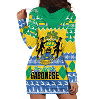 Gabon Christmas Hoodie Dress Joyeux Noel Coat Of Arms - Wonder Print Shop
