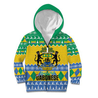 Gabon Christmas Kid Hoodie Joyeux Noel Coat Of Arms - Wonder Print Shop