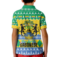 Gabon Christmas Kid Polo Shirt Joyeux Noel Coat Of Arms - Wonder Print Shop
