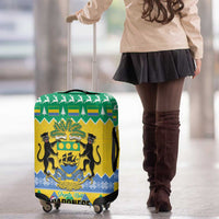 Gabon Christmas Luggage Cover Joyeux Noel Coat Of Arms - Wonder Print Shop