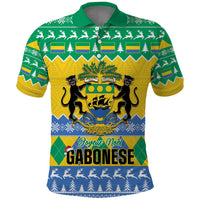 Gabon Christmas Polo Shirt Joyeux Noel Coat Of Arms - Wonder Print Shop