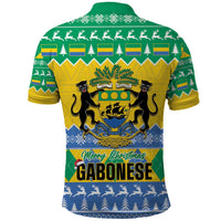 Gabon Christmas Polo Shirt Joyeux Noel Coat Of Arms - Wonder Print Shop
