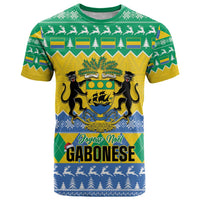 Gabon Christmas T Shirt Joyeux Noel Coat Of Arms - Wonder Print Shop