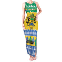 Gabon Christmas Tank Maxi Dress Joyeux Noel Coat Of Arms - Wonder Print Shop