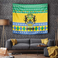 Gabon Christmas Tapestry Joyeux Noel Coat Of Arms - Wonder Print Shop