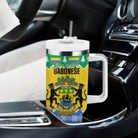 Gabon Christmas Tumbler With Handle Joyeux Noel Coat Of Arms - Wonder Print Shop