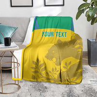 Custom Gabon Football Blanket Allez Les Pantheres