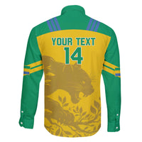 Custom Gabon Football Family Matching Off The Shoulder Long Sleeve Dress and Hawaiian Shirt Allez Les Pantheres - Wonder Print Shop