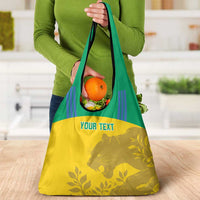 Custom Gabon Football Grocery Bag Allez Les Pantheres