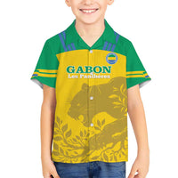 Custom Gabon Football Kid Hawaiian Shirt Allez Les Pantheres - Wonder Print Shop
