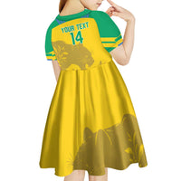 Custom Gabon Football Kid Short Sleeve Dress Allez Les Pantheres - Wonder Print Shop