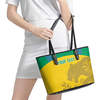 Custom Gabon Football Leather Tote Bag Allez Les Pantheres - Wonder Print Shop