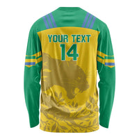 Custom Gabon Football Long Sleeve Shirt Allez Les Pantheres - Wonder Print Shop
