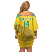 Custom Gabon Football Off Shoulder Short Dress Allez Les Pantheres - Wonder Print Shop